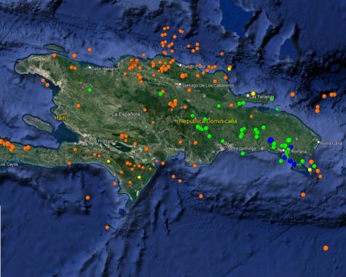Observatorio Sismológico de Loyola registró 331 temblores en marzo de 2022. Sobresalen dos enjambres: Uno en Monte Cristi y otro en la península sur de Haití